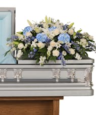 Blue and White Casket Cover