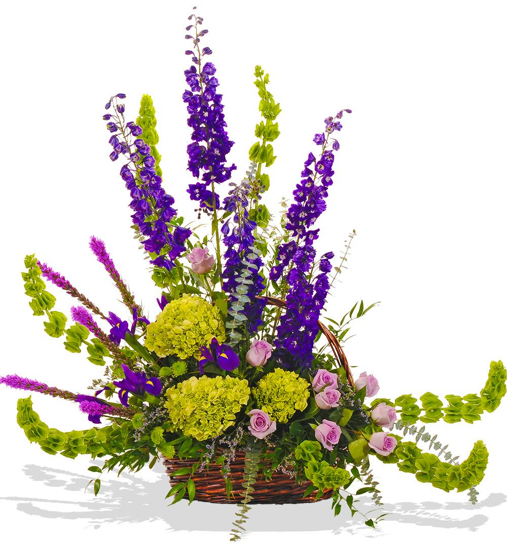 Bold Spring Floor Basket Sympathy arrangement delivered in Baton Rouge