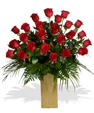 2 Dozen Roses in Designer Vase