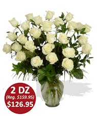 Premium White Roses - 12 or More