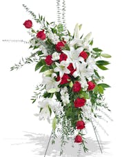 Red and White Stand Arrangement