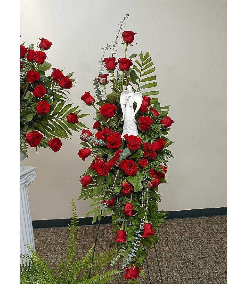 Reverent Roses stand arrangement delivered in Baton Rouge, LA Billy