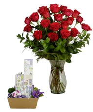 Romantic Spa Package - Roses & Bath & Body Basket